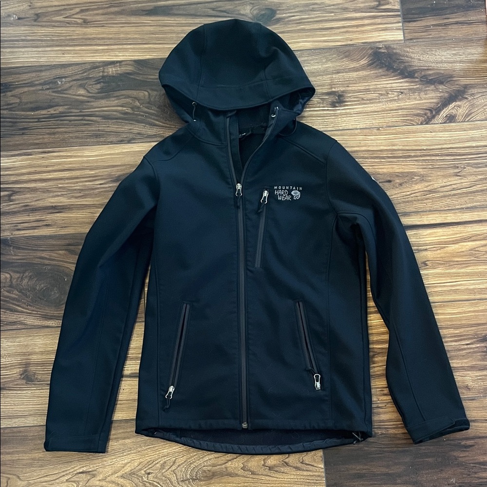 Mountain Hardwear Black Hooded Softshell Jacket